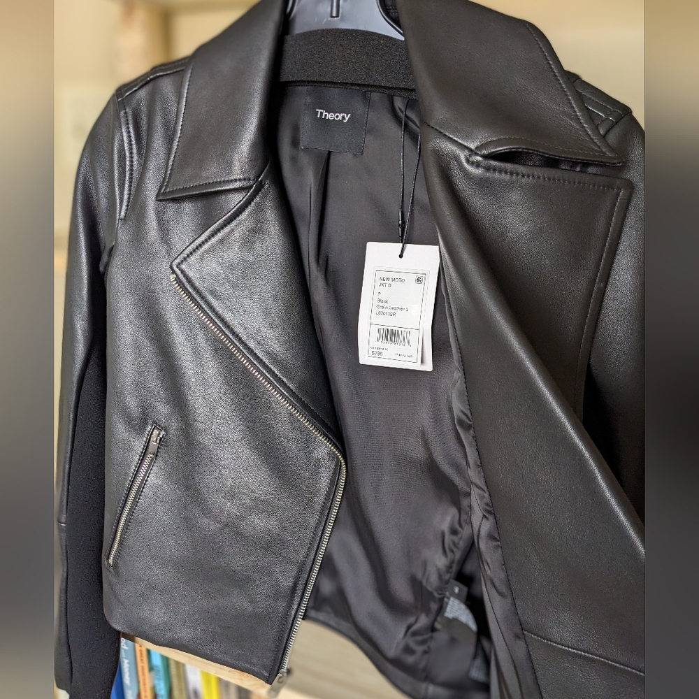 Theory leather moto jacket - Picture 3 of 8